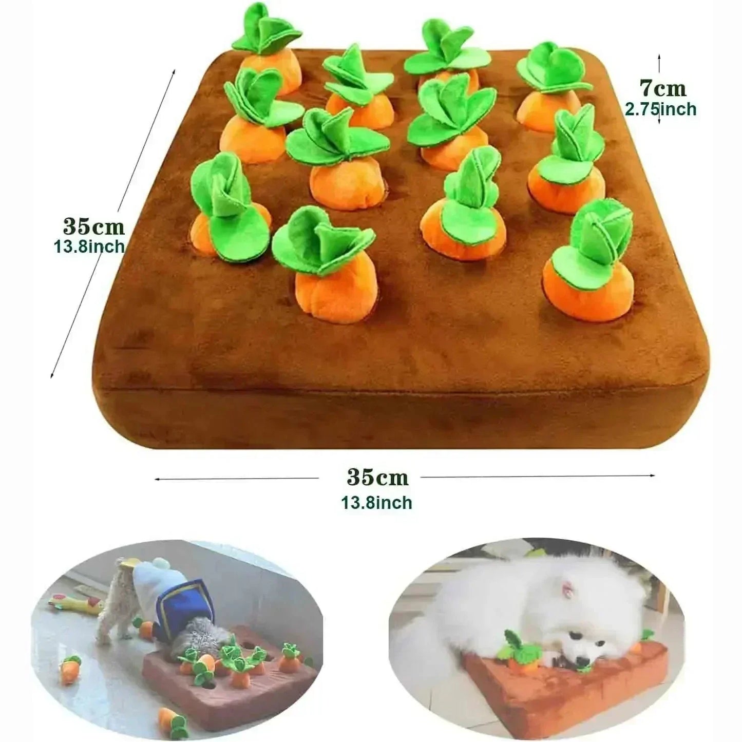 Carrot Farm Interactive Plush Dog Toy