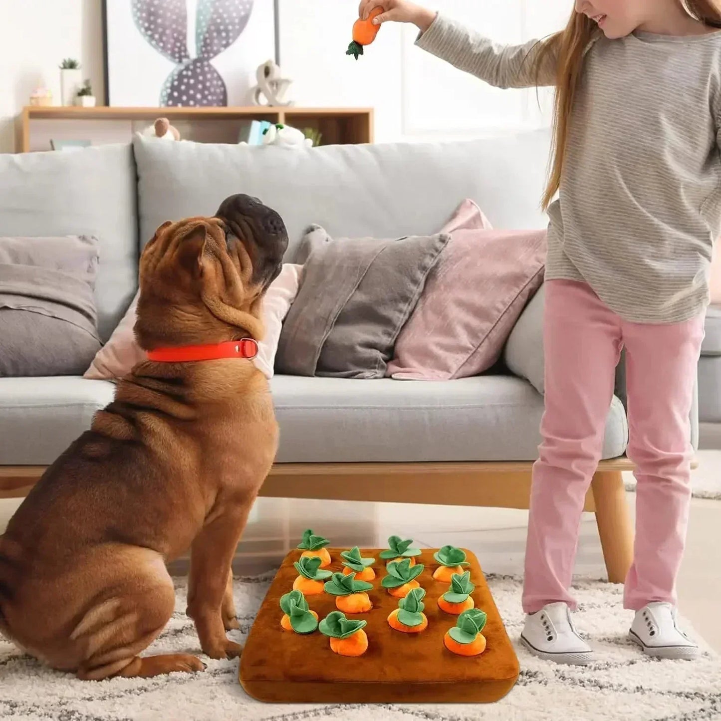 Carrot Farm Interactive Plush Dog Toy